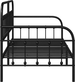 vidaXL Σκελετός κρεβατιού ημέρας Μαύρο 90 x 190 cm