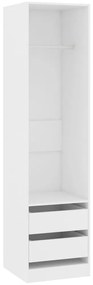 vidaXL Ντουλάπα με Συρτάρια Λευκή 50 x 50 x 200 εκ. από Επεξ. Ξύλο