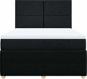 vidaXL Κρεβάτι Boxspring με Στρώμα Μαύρο 160x200 εκ. Υφασμάτινο