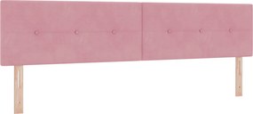 vidaXL Κρεβάτι box spring με στρώμα Ροζ 200 x 200 cm Βελούδο