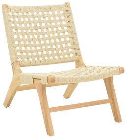 Polisin armchair rope-rubberwood in natural color 55x80x77cm 55x80x77 εκ.