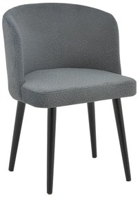 Καρέκλα Sirbet pakoworld ανθρακί μπουκλέ ύφασμα-μαύρο μέταλλο 55x45x80εκ Model: 190-000055