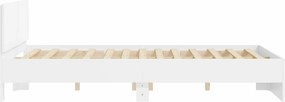 vidaXL Κρεβάτι με Κεφαλάρι Λευκό 152 x 203 cm Επεξεργασμένο ξύλο