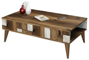 Τραπέζι Σαλονιού HM9504.03 105x60x37,6cm Walnut-White Μελαμίνη