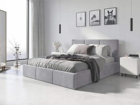 Επενδυμένο Κρεβάτι Hilton με Αποθηκευτικό χώρο + Στρώμα Grey  140×200cm
