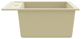 vidaXL Νεροχύτης με Μονή Γούρνα Μπεζ Γρανιτένιος