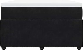 vidaXL Κρεβάτι Boxspring με Στρώμα Μαύρο 120 x 200 εκ. Βελούδινο