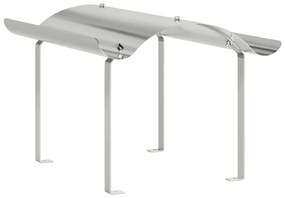 vidaXL Καπέλο τζακιού Ασημί 59.5 x 50 x 36.5 cm Ανοξείδωτο ατσάλι