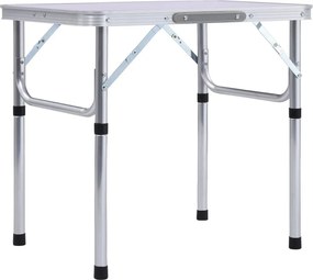 vidaXL Τραπέζι Κάμπινγκ Πτυσσόμενο Λευκό 60 x 45 εκ. Αλουμινίου