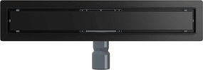 vidaXL 2 σε 1 εκροή ντους Μαύρο 50 cm Ανοξείδωτο Ατσάλι 304