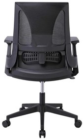 BF8760 Πολυθρόνα Γραφείου Mesh Μαύρο, Ύφασμα Μαύρο 65x62x97/107cm