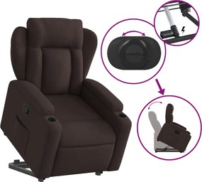 vidaXL Πολυθρόνα Ανακλινόμενη με Ανύψωση Σκούρο Καφέ Υφασμάτινη