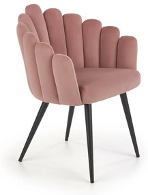 Καρέκλα Houston 976, Μαύρο, Τριανταφυλλί, 85x65x62cm, 11 kg, Ταπισερί, Μεταλλικά, Μπράτσα | Epipla1.gr