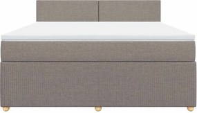 vidaXL Κρεβάτι Boxspring με Στρώμα Taupe 180x200 εκ. Υφασμάτινο
