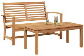 vidaXL παγκάκι 2 pcs Καφέ Στερεό Ξύλο Τίκ