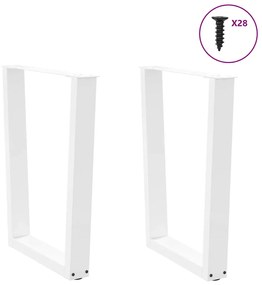 vidaXL Πόδια Τραπεζαρίας Σχήματος V 2 τεμ. Λευκά 70x(72-73,3) εκ. Ατσάλι