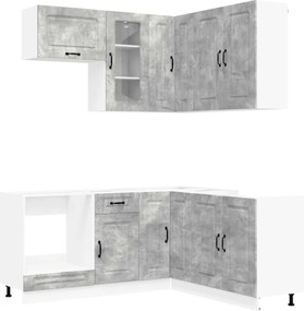 vidaXL Μονάδα κουζίνας KALMAR 8 pcs Γκρι Σκυροδέματος