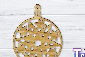 Σετ των 3 Intra απο ξύλο plywood 3mm-4mm πάχος Χριστουγεννιάτικο στολίδι Δίασταση 8x8 cm INTRAFABR-36318548