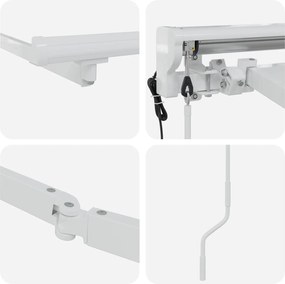 vidaXL Ηλεκτρικό Ανακλινόμενο Κάθισμα Λευκός 3 x 2 m Ατσάλι