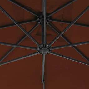 Ομπρέλα Κρεμαστή Τερακότα 250 x 250 εκ. με Ατσάλινο Ιστό - Πορτοκαλί