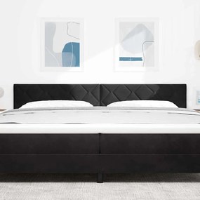 vidaXL LED Κεφαλοκρεβάτι με διαμαντοσχεδίαση, μπλοκ, μαύρο, 200 εκ