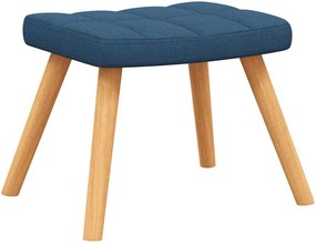 vidaXL Πολυθρόνα Relax Μπλε Υφασμάτινη με Σκαμπό