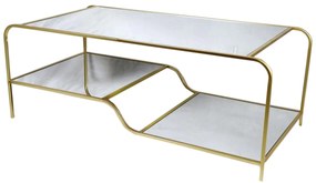 Τραπεζάκι Καφέ DKD Home Decor Glamour Χρυσό Μέταλλο Καθρέφτης 120 x 60 x 45 cm