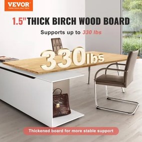 VEVOR Table Top Solid Wood Desk Top 47.2" x 29.5" x 1.5" Rectangular Maple Wood
