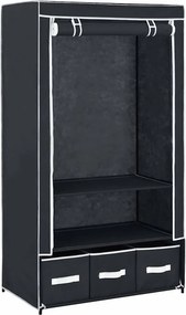 vidaXL Ντουλάπα Μαύρη 87x49x159 εκ. από Ύφασμα