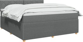 vidaXL Κρεβάτι box spring με στρώμα Σκούρο Γκρι 140 x 200 cm Ύφασμα