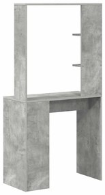 vidaXL Γραφείο με ράφι Γκρι σκυροδέματος 78.5 x 37 x 154.5 εκ