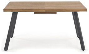 Τραπέζι Houston 601, Μαύρο, Καρυδί, 76x85x140cm, 47 kg, Επιμήκυνση, Ινοσανίδες μέσης πυκνότητας, Μέταλλο | Epipla1.gr
