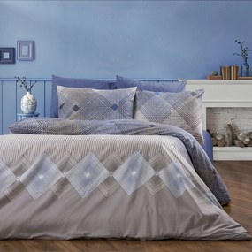 Παπλωματοθήκη Μονή (160x240) Dimcol Καλλιρόη 604 Grey-Blue