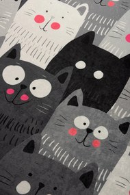 Carpet (100 x 160) Cats - Grey Multicolor
