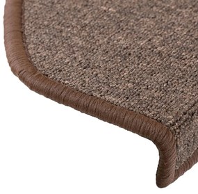 vidaXL Πατάκια Σκαλοπάτια 15 τεμ. 65x24x4 εκ. Καφέ Καφέ Ημίστρογγυλά Μεγάλα