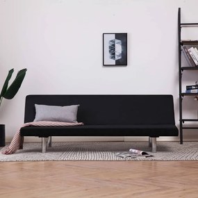 Καναπές - Κρεβάτι Μαύρος από Πολυεστέρα - Μαύρο