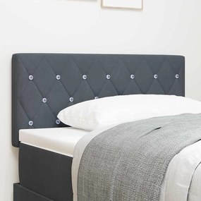 vidaXL LED Κεφαλάρι με Κρύσταλλα και Σκούρο Γκρι Βελούδο 90 εκ