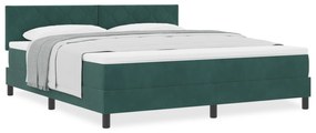 vidaXL κρεβάτι Box Spring με στρώμα  Σκούρο Πράσινο Υπερ Βασιλικό Βελούδο