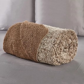 Κουβέρτα Fleece Υπέρδιπλη Με Γουνάκι (220x240) Whitegg KB156 Μπεζ