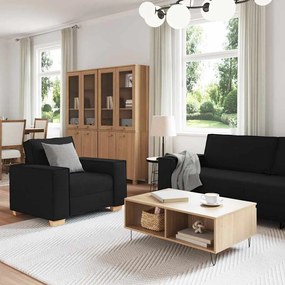 vidaXL Σετ Καναπέ με μαξιλάρι 3 pcs Μαύρο 220 x 78 x 84 εκ. ύφασμα