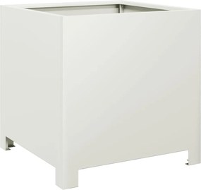 vidaXL Ζαρντινιέρα Λευκή 40 x 40 x 40 εκ. από Ατσάλι