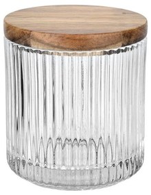 Δοχείο Για Βαμβάκι Allure 02-25892 9,5x9,5cm Natural-Clear Estia Γυαλί,Bamboo