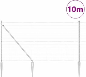 vidaXL Τεντώτο με στήριγμα Ασημί 1 x 10 m Ατσάλι