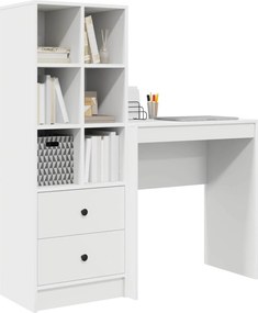 vidaXL Γραφείο με συρτάρι με ράφι με αποθήκευση 2 pcs Λευκό