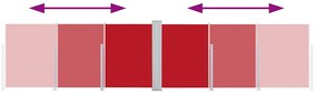 vidaXL Σκίαστρο Πλαϊνό Συρόμενο Κόκκινο 120 x 1000 εκ.