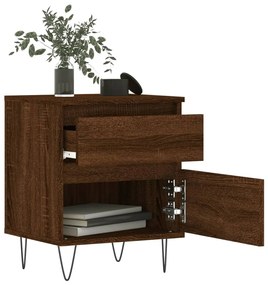 vidaXL Κομοδίνα 2 τεμ. Καφέ Δρυς 40 x 35 x 50 εκ. από Επεξεργ. Ξύλο