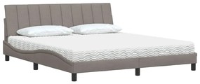 vidaXL Κρεβάτι με Στρώμα Hanko Taupe 180x200 εκ. Υφασμάτινο