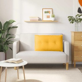 vidaXL Μαξιλάρι Πλάτης Απαλό Κίτρινο 80 x 50 cm Υφασμάτινο Κορντουρά