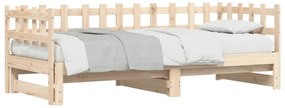 vidaXL Καναπές Κρεβάτι Συρόμενος 2x(90x200) εκ. από Μασίφ Ξύλο Πεύκου