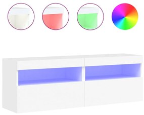 vidaXL Έπιπλα Τοίχου Τηλεόρασης με LED 2 Τεμ. Λευκά 60x30x40 εκ.